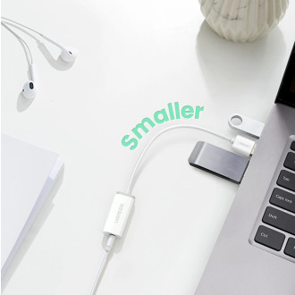 Ugreen US206 30712 USB-A (male) / 3.5 mm mini jack (female) adapter - white