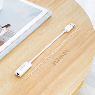 Ugreen US206 30712 USB-A (male) / 3.5 mm mini jack (female) adapter - white