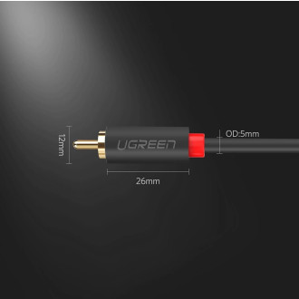 Ugreen AV104 10519 audio cable 2RCA (male) / 2RCA (male) 3m - gray