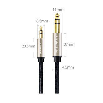Ugreen AV127 10630 audio TRS cable mini jack 3.5mm / jack 6.35mm 5m - gray