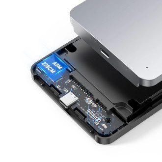 Ugreen CM300 70499 bay for 2.5&#39;&#39; SATA 3.0 6Gbps hard drive - gray + USB-C - USB-C cable 0.5m