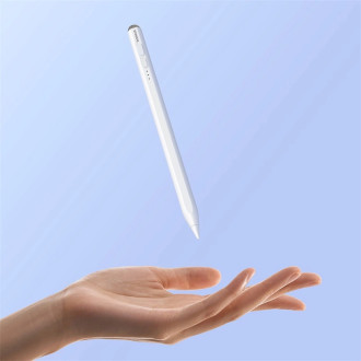 Stylus Baseus Smooth Writing se 2 aktivními hroty pro iPad s kabelem USB-C a vyměnitelným hrotem – bílý