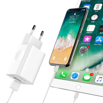 Baseus Charging Quick Charger EU napájecí adaptér USB Quick Charge 3.0 QC 3.0 bílý (CCALL-BX02)