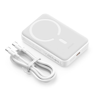 Baseus Magnetic Mini Induction Powerbank 10000mAh 30W - white + USB-C - USB-C cable