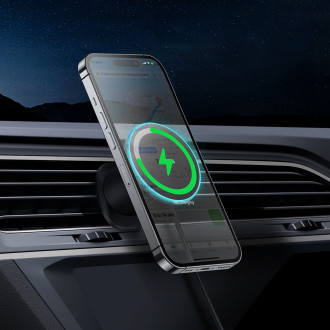 Baseus CW01 car holder for iPhone with 15W inductive charger for air vent - black