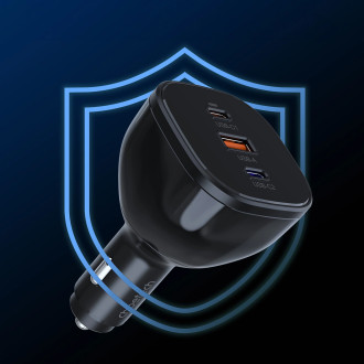 Choetech TC0024 car charger 160W 2x USB-C PD 3.1 1x USB-A - black