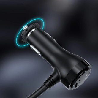 Choetech TC0021 car charger 2x USB-C PD 1x USB-A QC 3x cigarette lighter socket - black