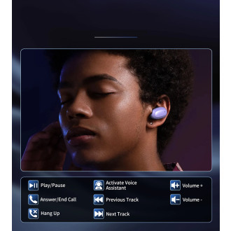 Choetech MEMS wireless TWS Bluetooth 5.3 headphones - purple