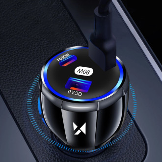 Wozinsky WCCCA nabíječka do auta 2x USB-C 1x USB-A 90W PD QC - černá