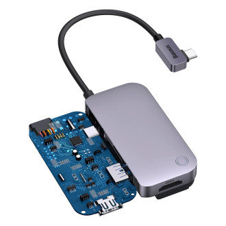 Baseus PadJoy univerzální USB-C HUB pro tablet / smartphone 4v1 USB-C - tmavě šedý