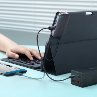 Baseus PadJoy univerzální USB-C HUB pro tablet / smartphone 4v1 USB-C - tmavě šedý