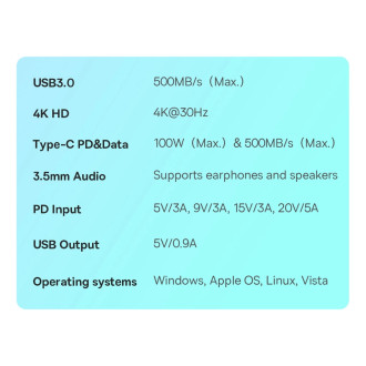 Baseus PadJoy univerzální USB-C HUB pro tablet / smartphone 4v1 USB-C - tmavě šedý