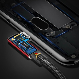 Baseus MVP Elbow Type oboustranný úhlový kabel s bočním micro USB konektorem 2m 1,5A černý (CAMMVP-B01)