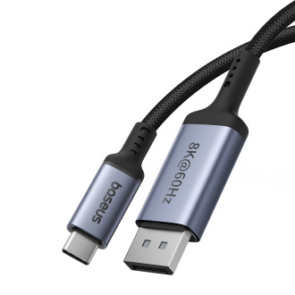 Baseus High Definition Series USB-C na DisplayPort 1.4 8K 60Hz jednosměrný kabel 2m – černý