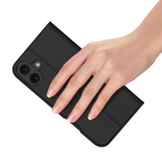 Dux Ducis Skin Pro iPhone 16 Case with Flip and Card Slot - Black
