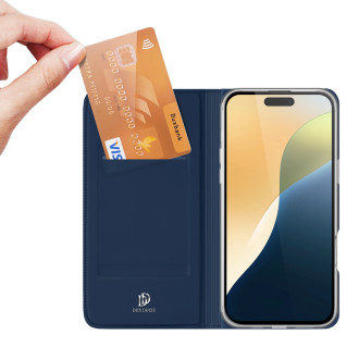 Dux Ducis Skin Pro iPhone 16 Case with Flap and Card Slot - Blue
