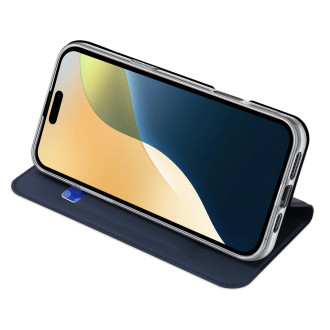 Dux Ducis Skin Pro iPhone 16 Case with Flap and Card Slot - Blue