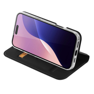 Dux Ducis Skin Pro iPhone 16 Pro Case with Flip and Card Slot - Black