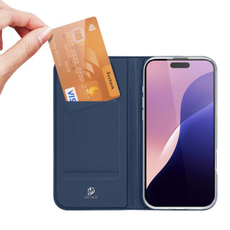 Dux Ducis Skin Pro iPhone 16 Pro Case with Flip and Card Slot - Blue