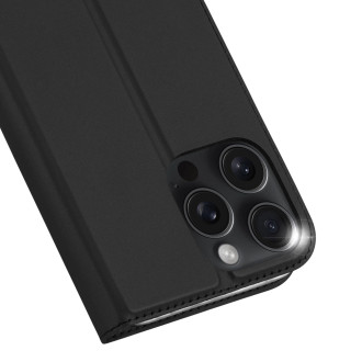 Dux Ducis Skin Pro iPhone 16 Pro Max Case with Flip and Card Slot - Black