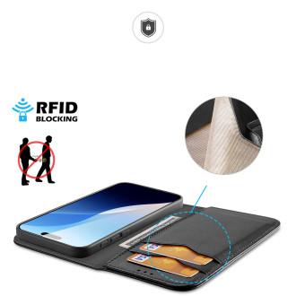 Dux Ducis Hivo iPhone 16 Case with Flip and RFID Protection - Black