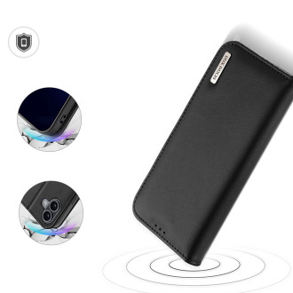 Dux Ducis Hivo iPhone 16 Case with Flip and RFID Protection - Black