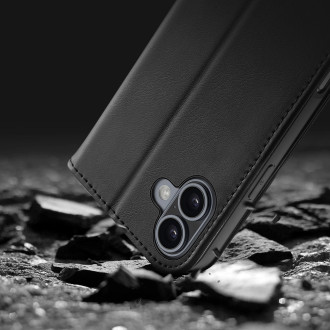 Dux Ducis Hivo iPhone 16 Case with Flip and RFID Protection - Black