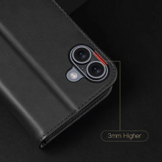Dux Ducis Hivo iPhone 16 Case with Flip and RFID Protection - Black