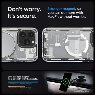 Spigen Ultra Hybrid Mag Case with MagSafe for iPhone 15 Pro Max - White (Zero One Pattern)