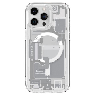 Spigen Ultra Hybrid Mag Case with MagSafe for iPhone 15 Pro Max - White (Zero One Pattern)