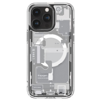 Spigen Ultra Hybrid Mag Case with MagSafe for iPhone 15 Pro Max - White (Zero One Pattern)