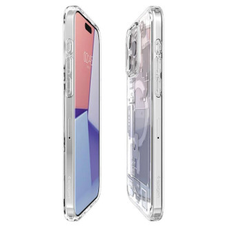 Spigen Ultra Hybrid Mag Case with MagSafe for iPhone 15 Pro Max - White (Zero One Pattern)