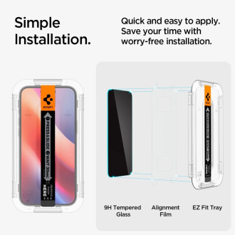 TEPELNÉ SKLO Spigen GLAS.TR "EZ FIT" 2 BALENÍ IPHONE 15 OCHRANA OSOBNÍCH ÚDAJŮ