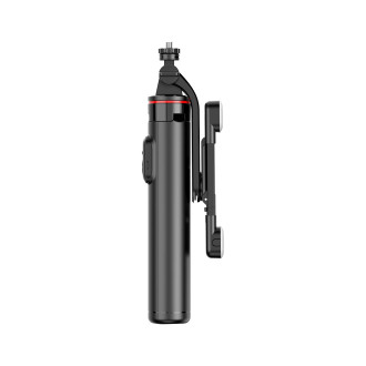 Selfie stick WC13YDS telescopic tripod 1.3m with double lamp and phone holder - black