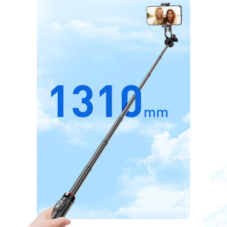 Selfie stick WC1Y2S 1.3m aluminum alloy telescopic tripod with phone holder - black