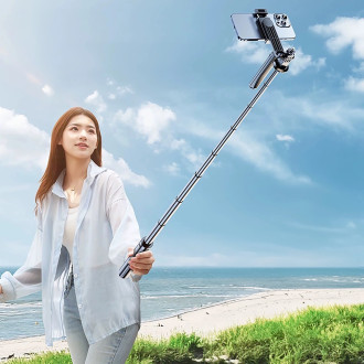 Selfie stick WH181-Y1S 1.75m aluminum alloy telescopic tripod with phone holder - black