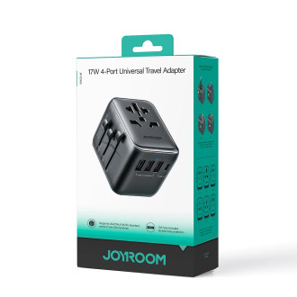 Joyroom JR-TCW01 travel adapter universal 17W EU / US / UK / JP / AU / CN - black