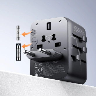 Joyroom JR-TCW01 travel adapter universal 17W EU / US / UK / JP / AU / CN - black