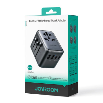 Joyroom JR-TCW02 65W Travel Adapter Universal EU/US/JP/AU/UK/CN - Black