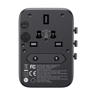 Joyroom JR-TCW02 65W Travel Adapter Universal EU/US/JP/AU/UK/CN - Black
