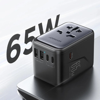 Joyroom JR-TCW02 65W Travel Adapter Universal EU/US/JP/AU/UK/CN - Black