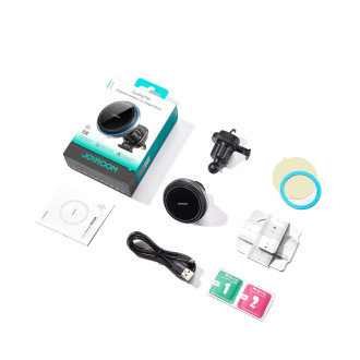 Joyroom car phone holder with wireless charger (MagSafe compatible) for air vent - black (JR-ZS387)