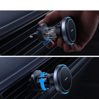 Joyroom car phone holder with wireless charger (MagSafe compatible) for air vent - black (JR-ZS387)