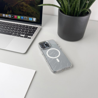 Glitter Case MagSafe for iPhone 16 - white with glitter