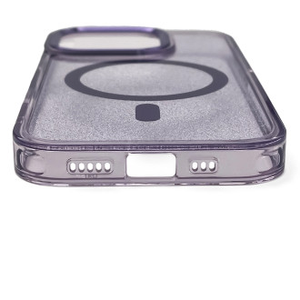 Glitter Case MagSafe for iPhone 16 - purple with glitter