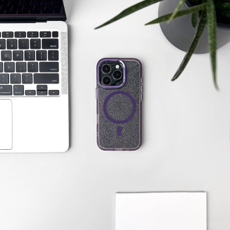 Glitter Case MagSafe for iPhone 16 Pro Max - purple with glitter