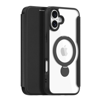 Dux Ducis Skin X Pro iPhone 16 Case with MagSafe, Flip and Stand - Black
