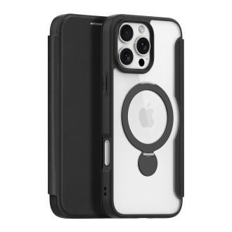 Dux Ducis Skin X Pro iPhone 16 Pro Max Case with MagSafe, Flip and Stand - Black