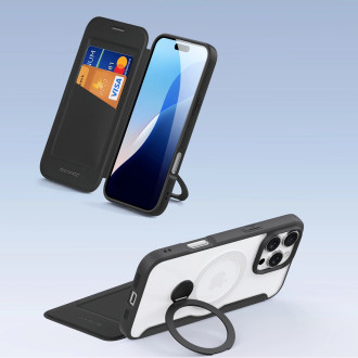 Dux Ducis Skin X Pro iPhone 16 Pro Max Case with MagSafe, Flip and Stand - Black