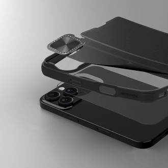 Nillkin Qin Prop Leather Case with Camera Cover and Stand for iPhone 16 Pro - Black